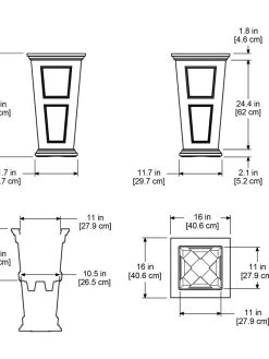 Fairfield Self-Watering Tall Patio Planters, 28” -Outdoor Garden Care Shop 39342 15V tif