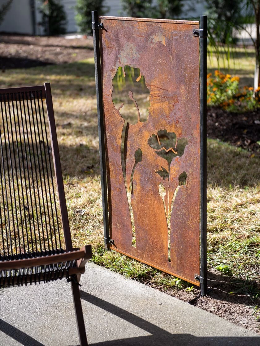Poppy Corten Steel Screen 2 Poppy Corten Steel Screen - Image 2