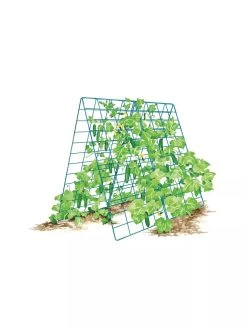 Deluxe Cucumber Trellis -Outdoor Garden Care Shop 8587083 001 BLUE Cukes two sided deluxe cucumber trellis support storm blue 3 4