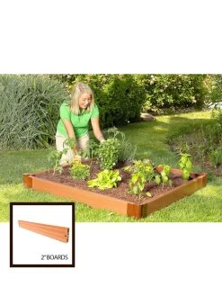 Classic Sienna Composite Raised Bed, 5-1/2" High With 2" Boards