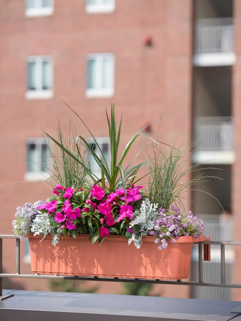 Adjustable Self-Watering Railing Planter, 32" 2 Adjustable Self-Watering Railing Planter, 32" - Image 2