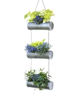 Galvanized Hanging Triple Planter 13 Galvanized Hanging Triple Planter -Outdoor Garden Care Shop 8595213 6967 tif