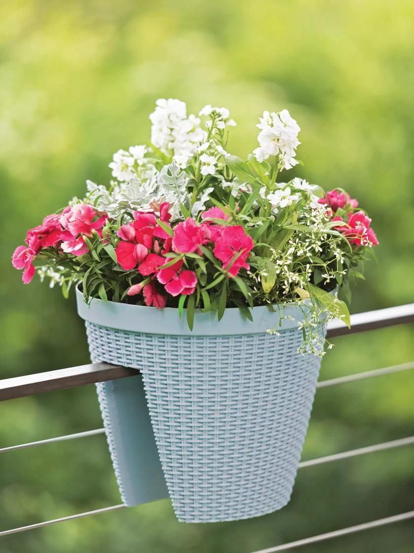 Weave Round Railing Planter, 11" 2 Weave Round Railing Planter, 11" - Image 2