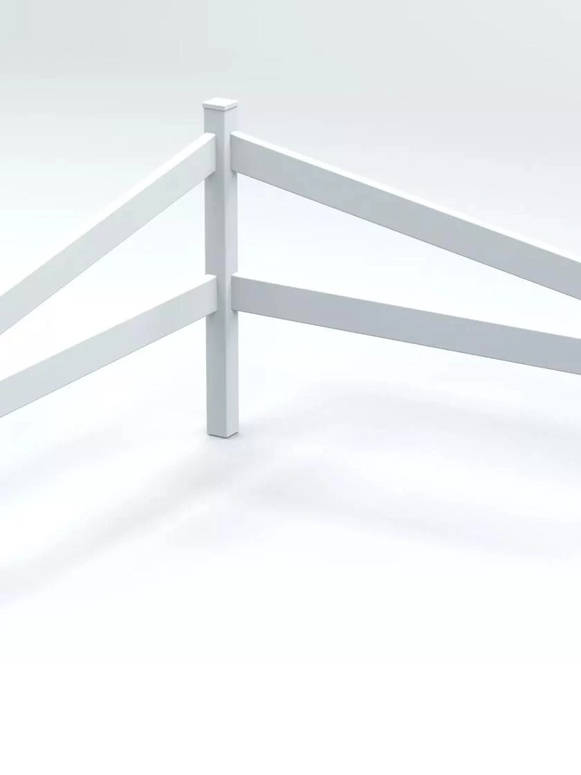 Split Rail Corner Vinyl Fence 2 Split Rail Corner Vinyl Fence - Image 2