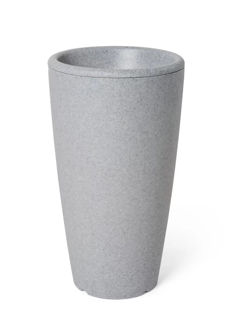 Solar Illuminated Planter Tall Granite, 32" 5 Solar Illuminated Planter Tall Granite, 32" - Image 5