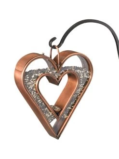 Fly-Thru™ Bird Feeder With Copper Finish -Outdoor Garden Care Shop 8600193 05v fly thru bird feeder with copper finish heart