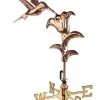 Hummingbird Garden Copper Weathervane With Pole