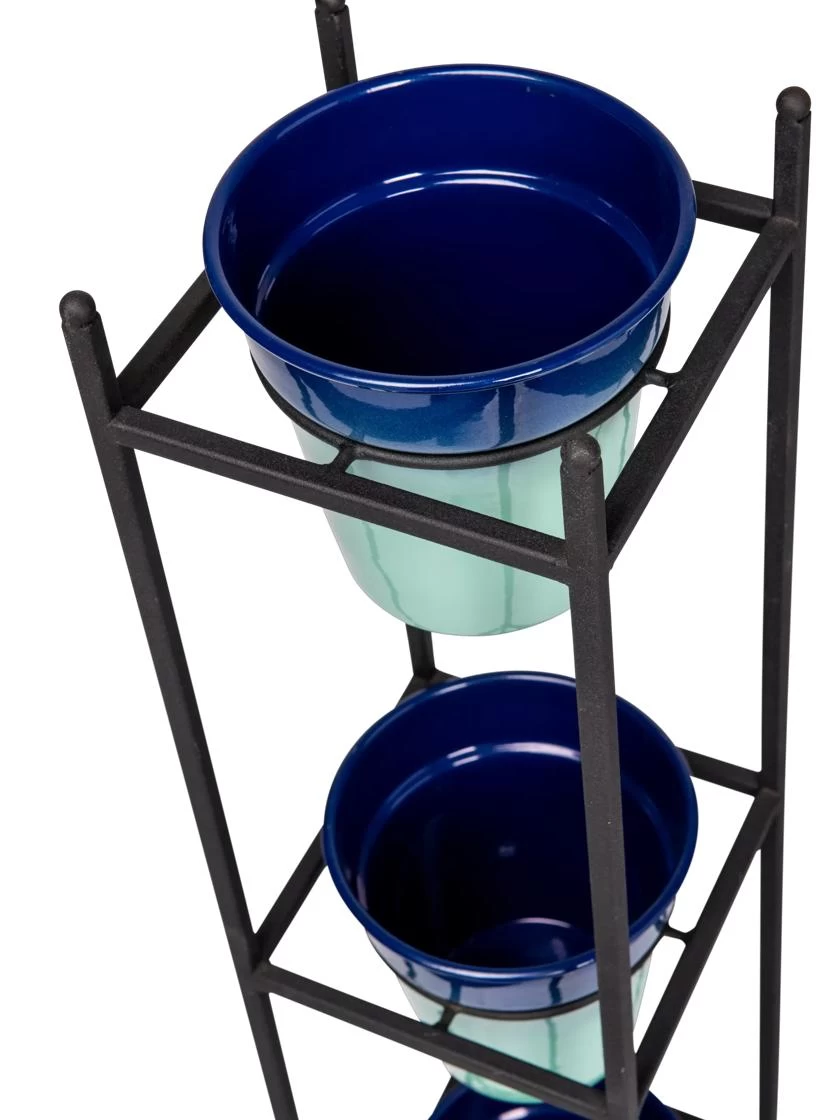 Steel Vertical Plant Stand With Metal Pots 4 Steel Vertical Plant Stand With Metal Pots - Image 4