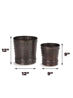 Riveted Planters, Set Of 2 15 Riveted Planters, Set Of 2 -Outdoor Garden Care Shop 8610032 03v