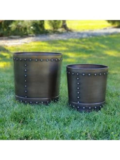 Riveted Planters, Set Of 2 10 Riveted Planters, Set Of 2 -Outdoor Garden Care Shop 8610081 01v