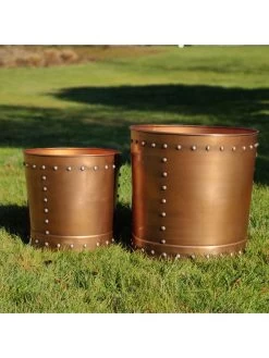 Riveted Planters, Set Of 2 12 Riveted Planters, Set Of 2 -Outdoor Garden Care Shop 8610081 03v