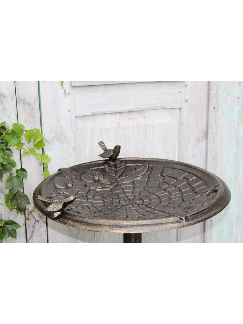 Twin Bird Floral Motif Birdbath 2 Twin Bird Floral Motif Birdbath - Image 2