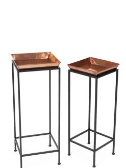 Square Nesting Plant Stands With Trays, Set Of 2 11 Square Nesting Plant Stands With Trays, Set Of 2 -Outdoor Garden Care Shop 8611014 0924 tif