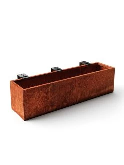 Veradek Metallic Series Corten Steel Railing Planters -Outdoor Garden Care Shop 8611611 05v