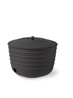 Matte Black Ribbed Hose Pot With Lid -Outdoor Garden Care Shop 8611991 5867 tif