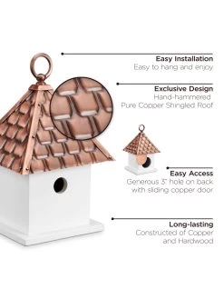 Bird House Bungalow With Copper Roof -Outdoor Garden Care Shop 8612197 04v