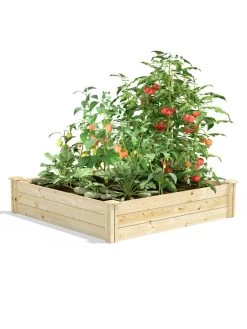 Pine Raised Garden Beds, 4'x4' -Outdoor Garden Care Shop 8612250 02v