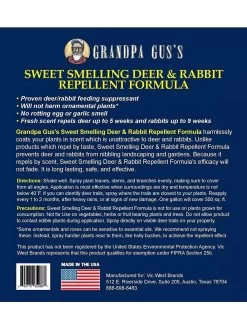 Grandpa Gus's Deer & Rabbit Repellent Spray -Outdoor Garden Care Shop 8612427 05V 3 4