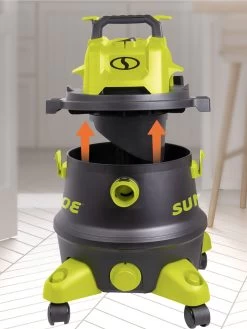 Sun Joe® 8-Gal 1200W 6.5 Pk HP Wet/Dry Shop Vac, HEPA,w/Cleaning Attachments -Outdoor Garden Care Shop 8612522 07v