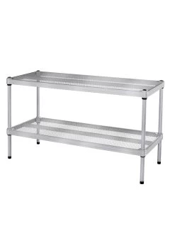 MeshWorks © Stacking Plant Shelves -Outdoor Garden Care Shop 8613018 13v meshworks stacking plant shelves silver