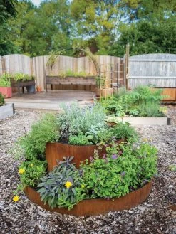 Birdies™ Corten Steel Round Raised Bed, Large, Low -Outdoor Garden Care Shop 8613287 0013 birdies corten steel tiered round raised bed kit tall