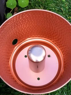 Hammered Copper Hose Pot With Lid -Outdoor Garden Care Shop 8613311 0022