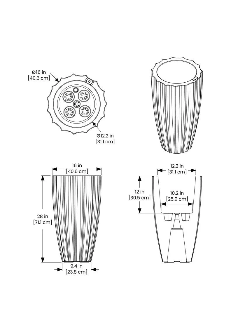 Sedona Tall Planter, 28" Height 4 Sedona Tall Planter, 28" Height - Image 4