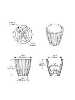 Sedona Round Planter, 18" Diameter 8 Sedona Round Planter, 18" Diameter -Outdoor Garden Care Shop 8613526 07V 3 4
