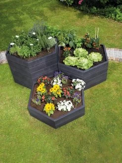 Modular Hexagon Raised Bed Kit, 28.5" -Outdoor Garden Care Shop 8614244 04V 1